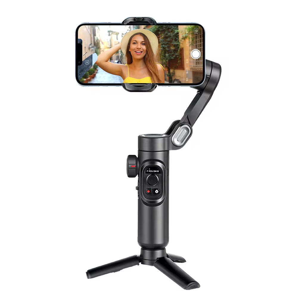 AOCHUAN 3-Axis Handheld Gimbal Stabilizer with Fill Light - Perfect for iPhone, Android, TikTok & Vlogging!