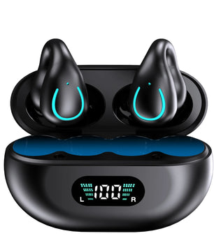 Q71 TWS Bone Conduction Bluetooth Earphones HiFi Stereo Ear Clip Earbud Sports Wireless Headphones Mini Noise Cancelling Headset