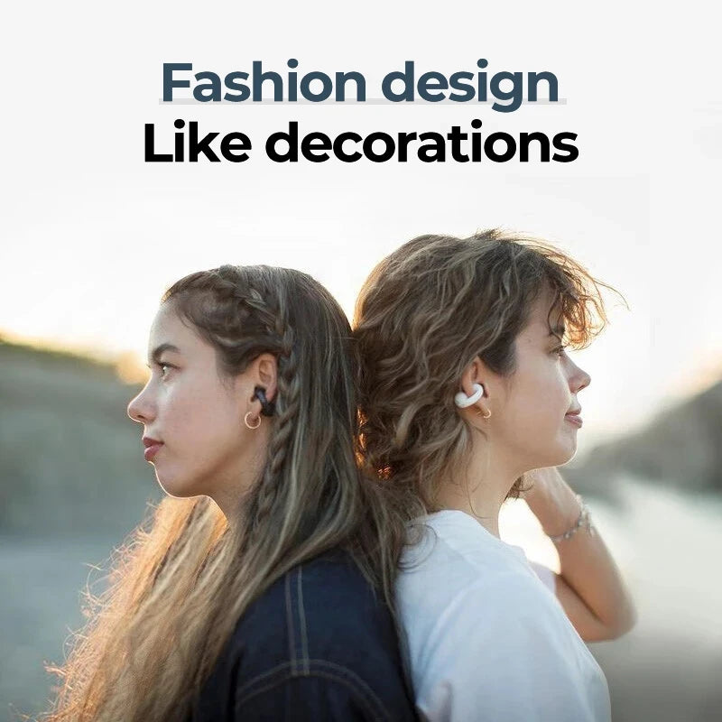 Q71 TWS Bone Conduction Bluetooth Earphones HiFi Stereo Ear Clip Earbud Sports Wireless Headphones Mini Noise Cancelling Headset