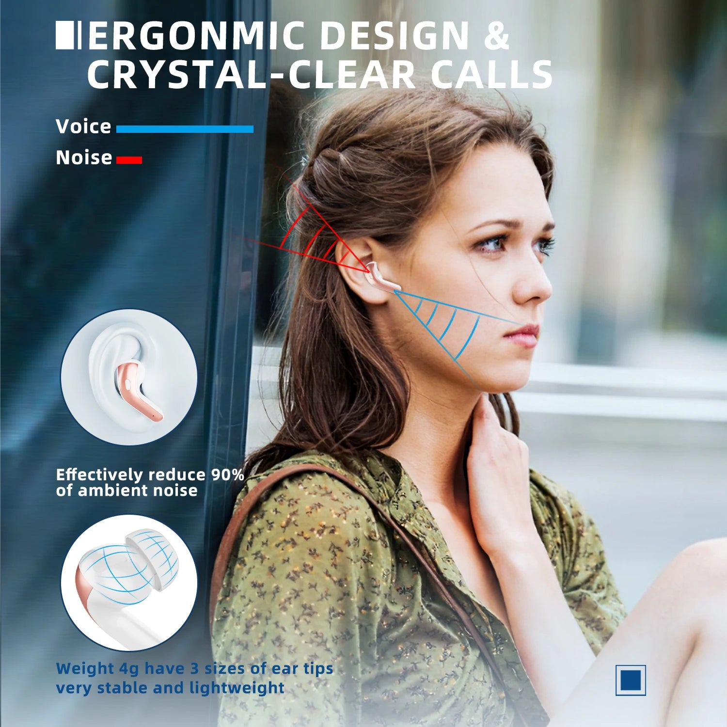 LIFEBEE X08 New Wireless in-ear Headphones With Good Sound Quality ,Noise Reduction ,IPX7 Waterproof