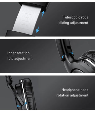 Baseus D02 Pro Wireless Bluetooth Headphones HIFI Stereo Earphones Foldable Sport Headset with Audio Cable foriPhone tablet