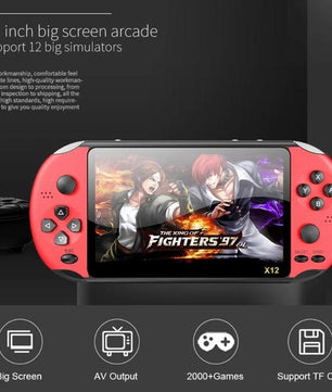 X12 Video Game 5.1" LCD Double Rocker Portable Mini Handheld Retro Game Console Video MP5 Player TF Card for GBA/NES 3000 Games