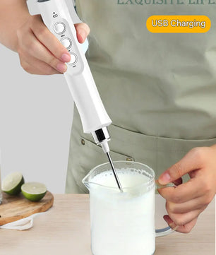 3 In 1 Portable Rechargeable Electric Milk Frother Foam Maker Handheld Foamer High Speeds Drink Mixer Coffee Frothing Wand
