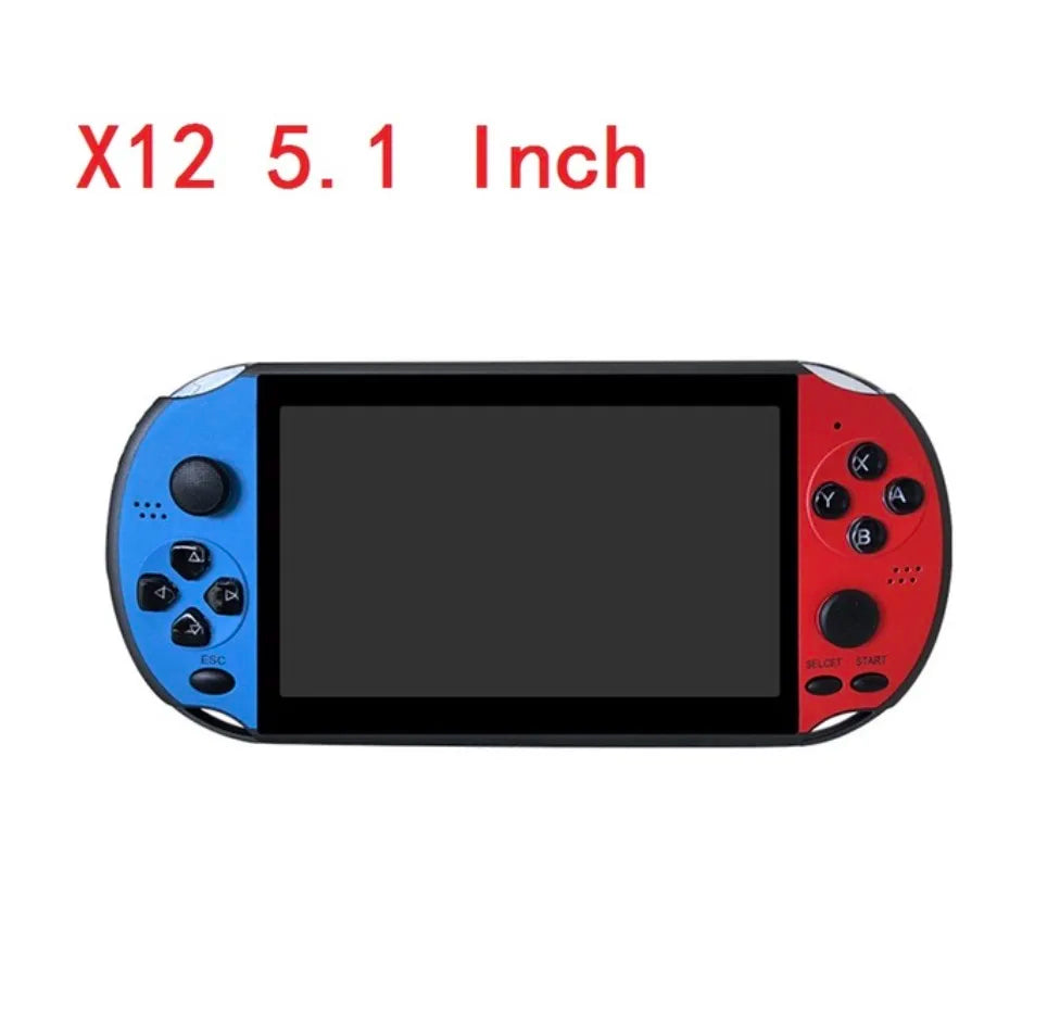 X12 Video Game 5.1" LCD Double Rocker Portable Mini Handheld Retro Game Console Video MP5 Player TF Card for GBA/NES 3000 Games