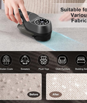 Fabric Shaver, Electric Lint Remover for Clothes Furniture, Rechargeable Lint Shaver with 2 Speeds 3 Replaceable Blades