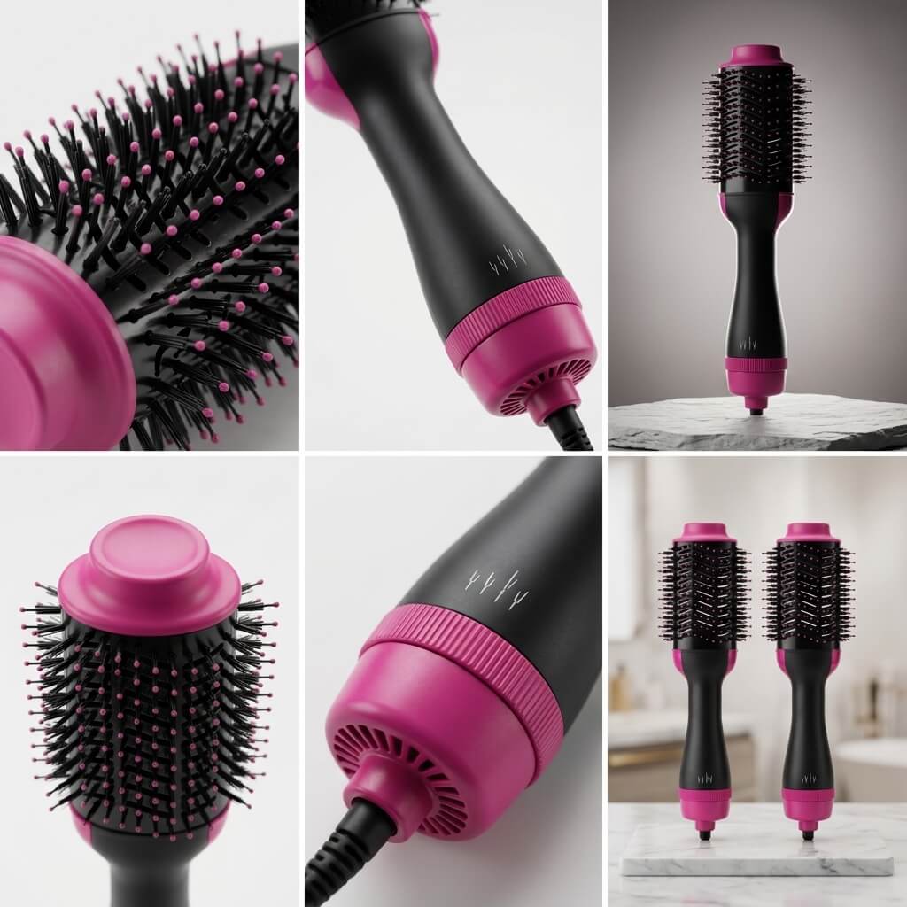 Hot Hair Brush Hair Dryer Volumizer Brush Dryer Comb - 4 In 1