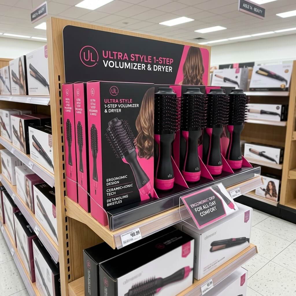 Hot Hair Brush Hair Dryer Volumizer Brush Dryer Comb - 4 In 1