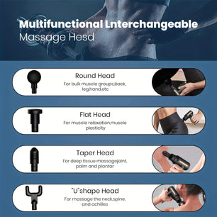 Mini Portable Fascia Massage Gun Electric Percussion Pistol Massager Body Relaxation LED Touch Screen 4Massage Head Holiday Gift