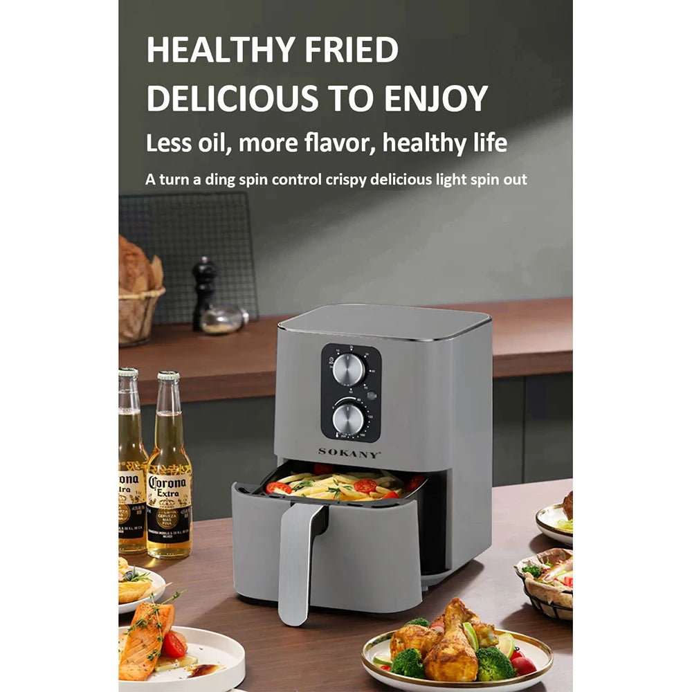Multifunctional Air Fryer Home 5.5L Smokeless Low Fat High Power Electric Roast Chicken & French Fries Healthy