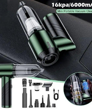 100W Small Portable Vacuum Cleaner 16000PA Foldable High Power Cordless Handheld Vacuum Cleaner Brushless Motor Rechargeable Car