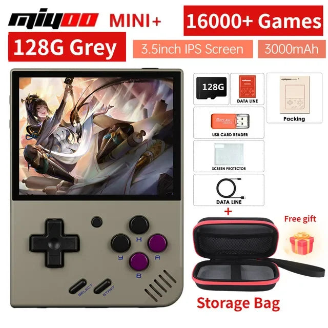 NEW Miyoo mini + Miyoomini Plus 3.5'' IPS OCA Portable 128GB Video Game Consoles ARM-Cortea-A7 3000mAh Support More Retro Game
