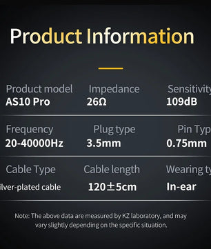 KZ AS10 PRO 5BA IEM In-Ear Monitor HiFi Bass Stereo Earphones Wired Earbuds with Silver-plated Cable for Audiophiles Musicians