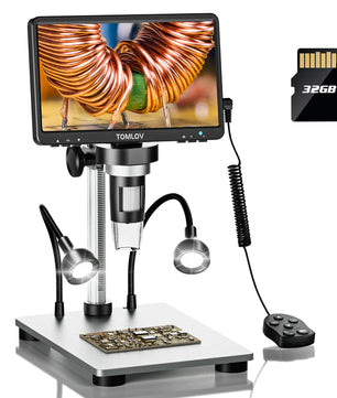 TOMLOV DM9 Digital USB Electronic Microscope 1080P 7" LCD Display 1200X Magnification Microscopio for Phone Repairing