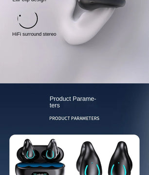 Q71 TWS Bone Conduction Bluetooth Earphones HiFi Stereo Ear Clip Earbud Sports Wireless Headphones Mini Noise Cancelling Headset