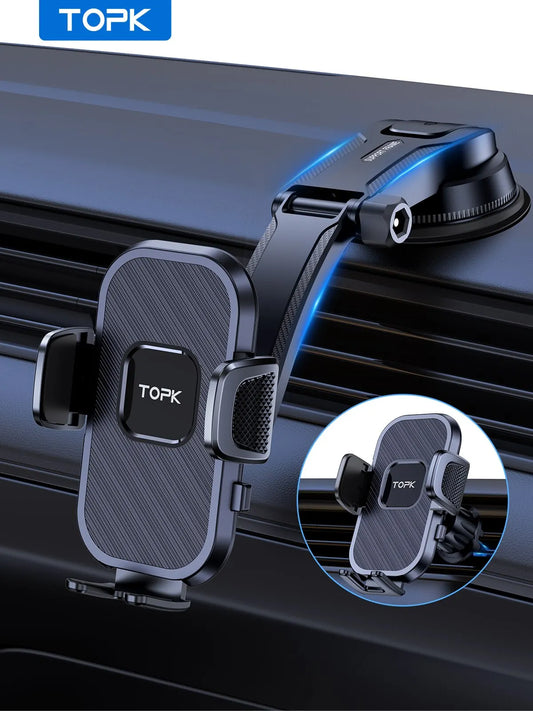 Topk Car Phone Holder - Gravity Stand for Dashboard & Vent