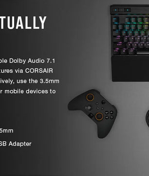 Corsair HS55 Surround Gaming Headset (Leatherette Memory Foam Ear Pads, Dolby Audio 7.1 Surround Sound on PC and Mac