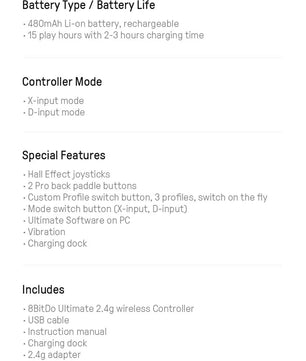 8BitDo Ultimate 2.4G Wireless Hall Effect Controller 100% Original  for PC, Windows Steam Deck, Android iPhone