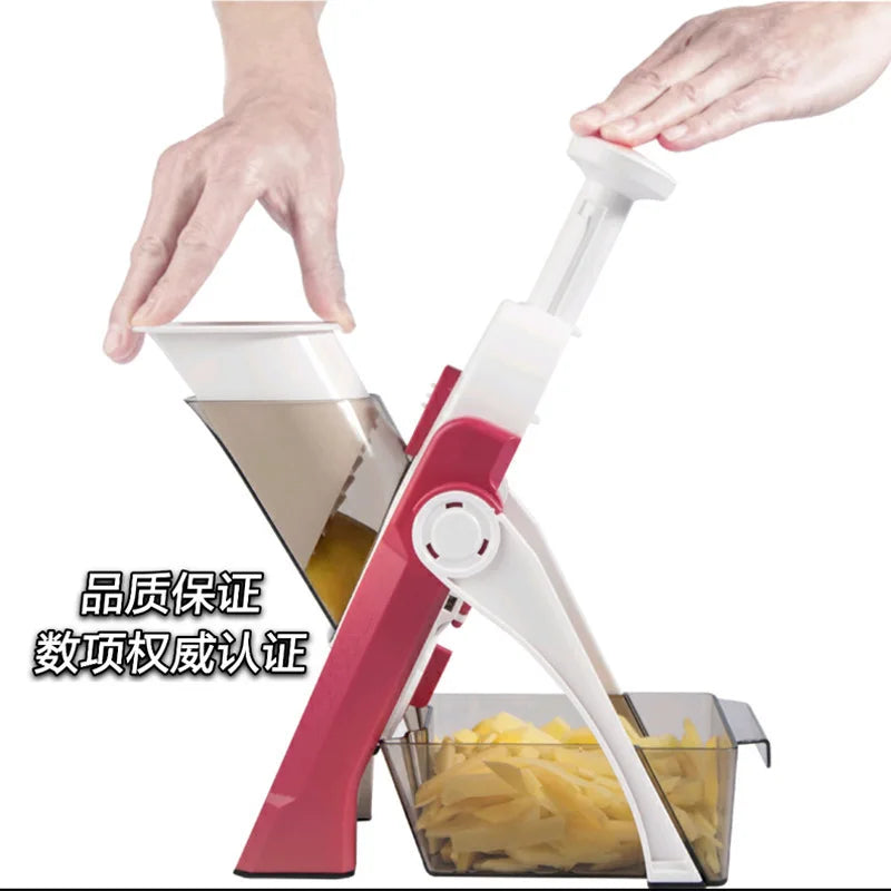 Adjustable Mandoline Slicer Stainless Steel Vegetable Slicer Julienne Safe Vegetable Dicer Onion Carrot Slicer