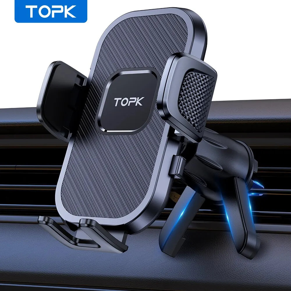 Topk Car Phone Holder - Gravity Stand for Dashboard & Vent