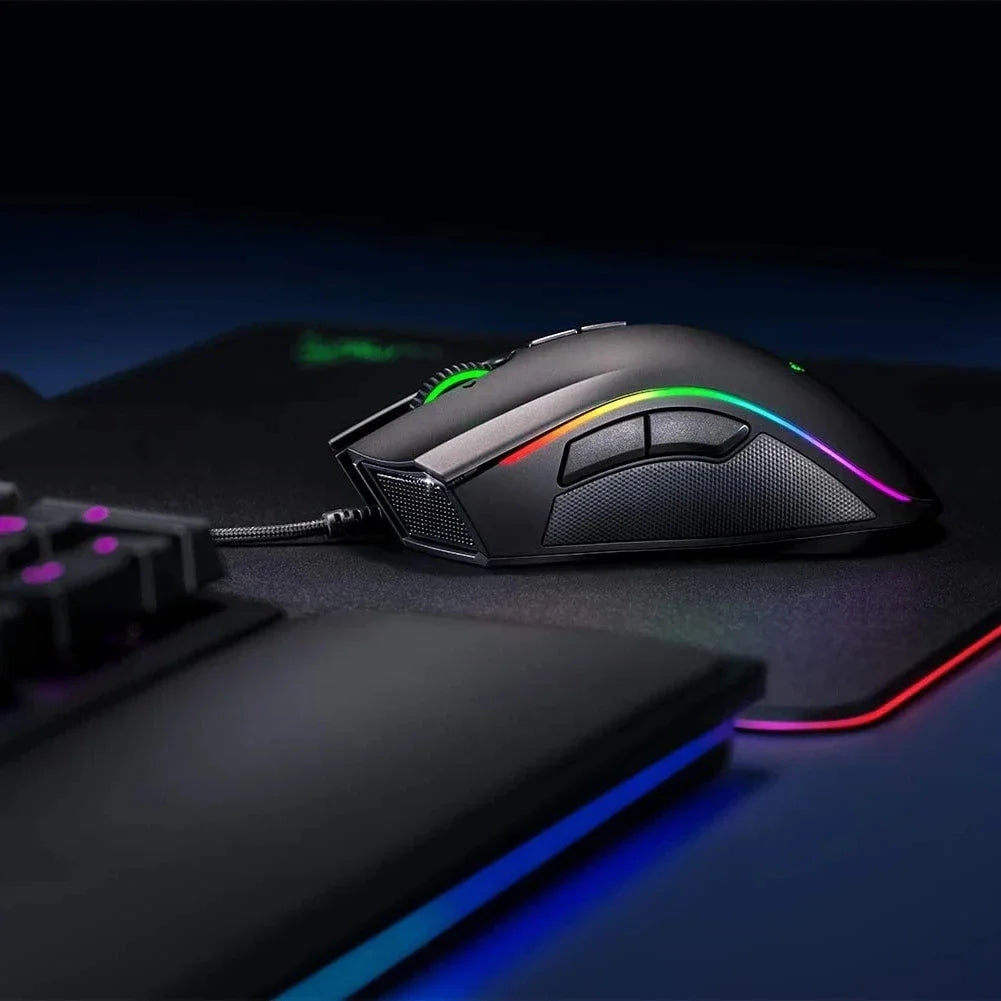 Razer Mamba Elite 5G 16000 dpi wired gaming mouse, optical sensor, 9 programmable buttons, mechanical switches, ergonomic shape