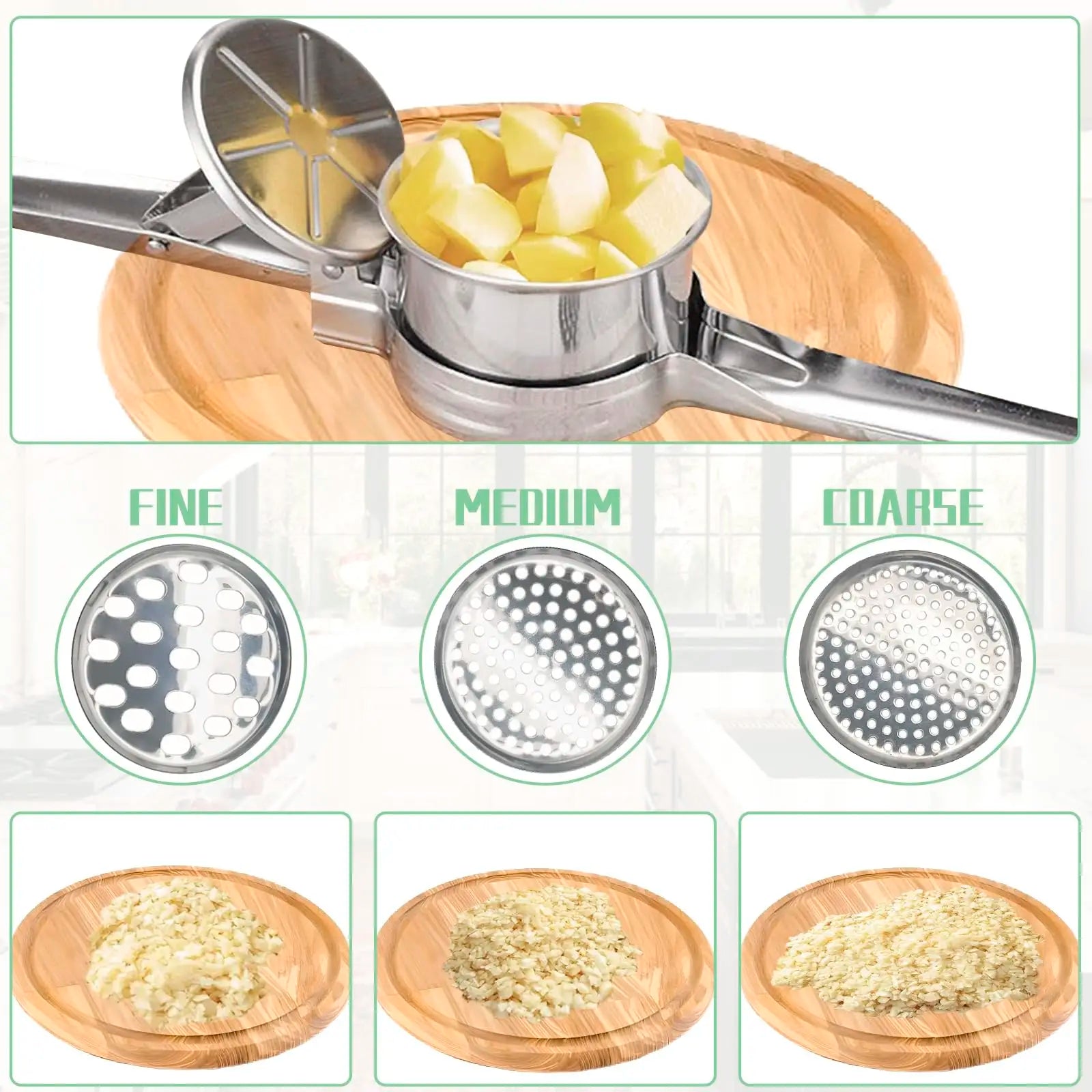 Stainless Steel Potato Masher & Vegetable Juicer