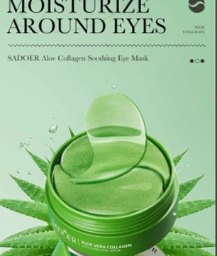 60pcs Aloe Vera Collagen Eye Mask Anti Dark Circles Eyes Bags Moisturizing
