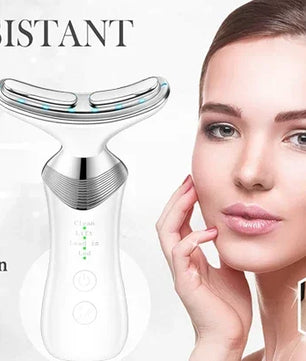 Face Neck Lifting Beauty Device Hot Compress 5-color LED Photon Firming Rejuvenation Anti Wrinkle Reduce Double Chin Anti Facial