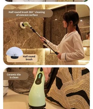 Cordless Spin Scrubber Electric Multipurpose Cleaning Brush for Kitchen Bathroom Toilet - Household Hair Brushes And Mops