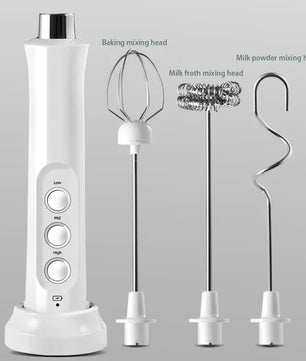 3 In 1 Portable Rechargeable Electric Milk Frother Foam Maker Handheld Foamer High Speeds Drink Mixer Coffee Frothing Wand