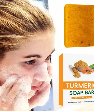 Turmeric Soap Face Cleansing Anti Acne Whitening Skin Lightening Face Remove