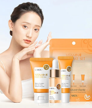 3pcs/set LAIKOU Vitamin C 24K Golden Sakura Skin Care Sets Face Cream