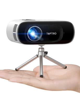 TOPTRO Mini Projector Full HD Support 1080P 16000 Lumens Auto Keystone WiFi Bluetooth Video Projector Portable Home Theater