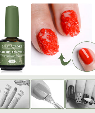 MEET ACROSS 15ml Magic Fast Nail Gel Polish Remover Clean UV Soak