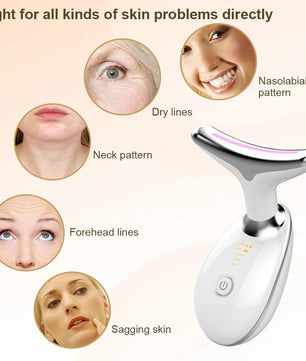 Facial Massager EMS Facial Microcurrent Anti-aging Facial Massager Red Light Therapy Skin Tightening Neck Face Lifting Massager