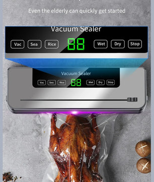 Electric Vacuum Sealer Food Storage Seal Touch Button Dry/Wet Built-in Cutter Kitchen Food Sealing Vacuum packaging machine
