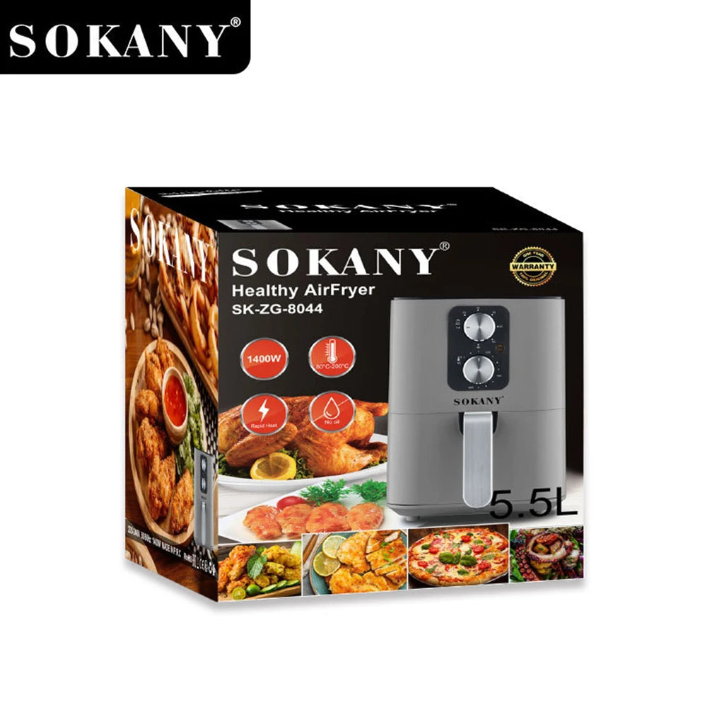 Multifunctional Air Fryer Home 5.5L Smokeless Low Fat High Power Electric Roast Chicken & French Fries Healthy