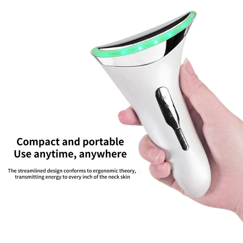 Facial And Neck Lifting Device 3 Colors Led Photon Therapy Skin Tighten Reduce Double Chin Anti Wrinkle Neck Face Beauty Device