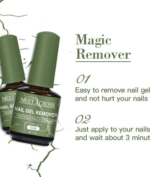 MEET ACROSS 15ml Magic Fast Nail Gel Polish Remover Clean UV Soak