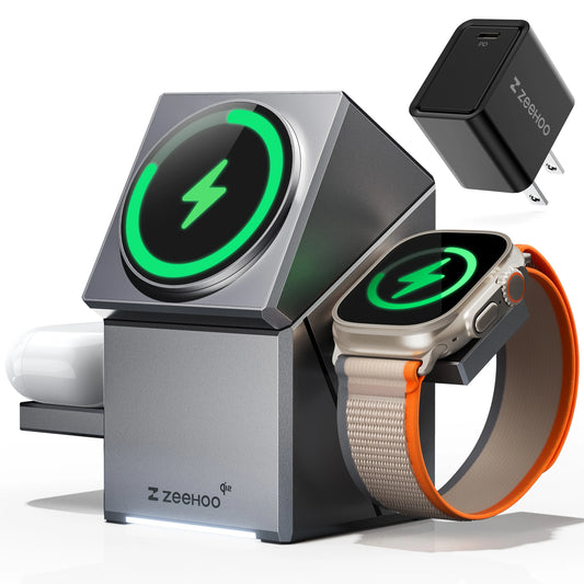 ZEEHOO CubeTrick-X， 3 In 1 15W Fast Charger Wireless ,  Qi2  Wireless Charger， For iphone16 15 14 pro max, Apple Watch ,airpods