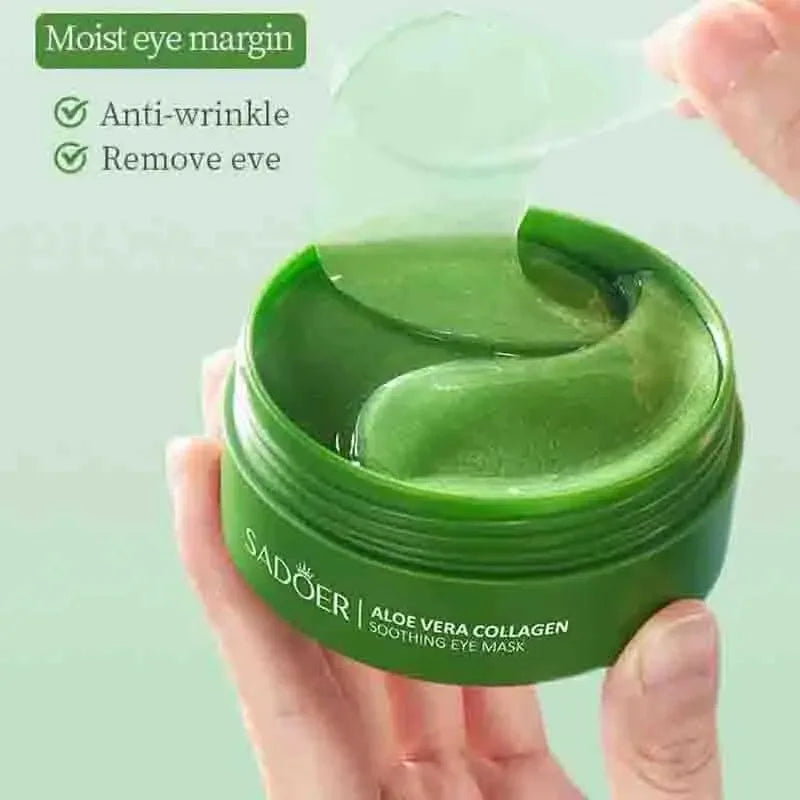 60pcs Aloe Vera Collagen Eye Mask Anti Dark Circles Eyes Bags Moisturizing