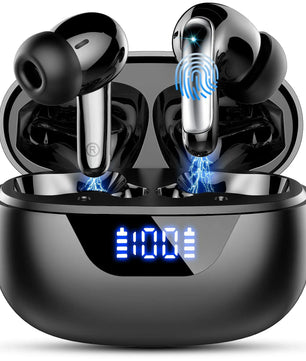 Wireless Headphones,Bluetooth 5.3 Stereo Earphones in Ear with 4 ENC Mic Clear Calls,Noise Cancelling Ear Buds,48H battery life.