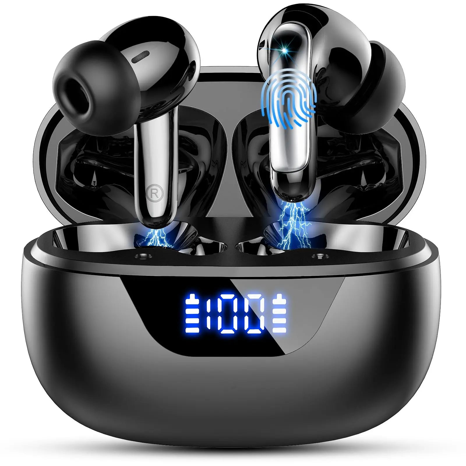 Wireless Headphones,Bluetooth 5.3 Stereo Earphones in Ear with 4 ENC Mic Clear Calls,Noise Cancelling Ear Buds,48H battery life.