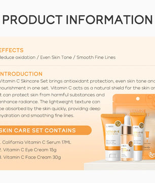 3pcs/set LAIKOU Vitamin C 24K Golden Sakura Skin Care Sets Face Cream
