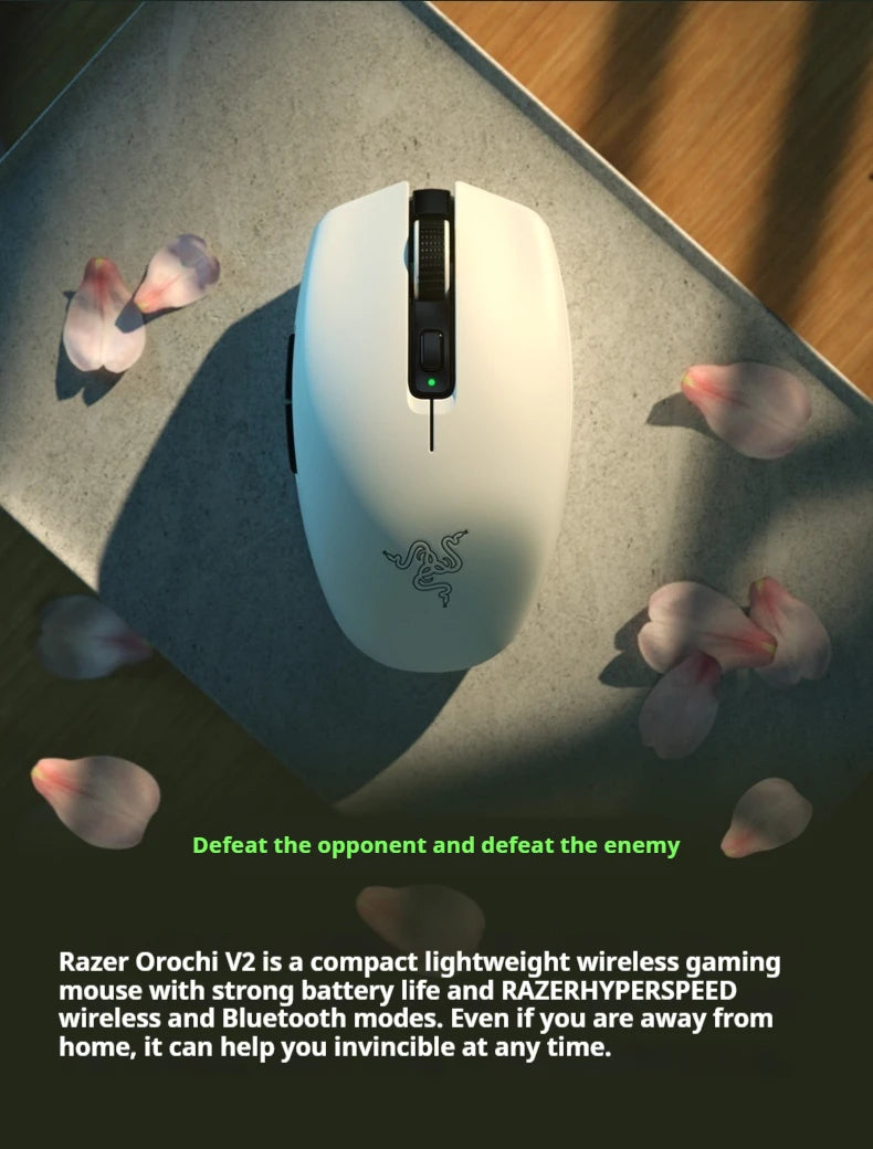 Razer Orochi V2 Wireless Bluetooth Mouse Lightweight 2 Wireless Modes 5g Mice Advanced 18k Dpi Optical Sensor Pc Gaming Mouse