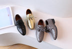 Boys Leather Shoes for Party Wedding Shows Catwalk Cool Lace-up Classic Kids Fashion Casual Shoes Loafers 2023 Children Dress PU