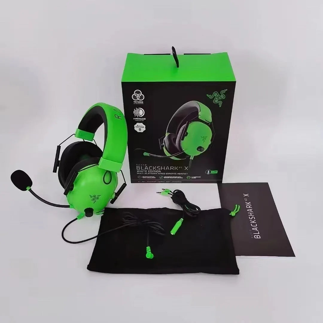 Razer BLACKSHARK V2 X Headphones E-sports Game Headset with Microphone 7.1 Surround Sound Video Gaming Earphone Wired for PC PS5