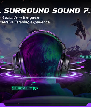 FIFINE Headset,3.5 mm jack&USB Headphone with 7.1 Surround Sound/volum contral/Mute switch for PC/MAC/PS4/PS5 Mixer-H9