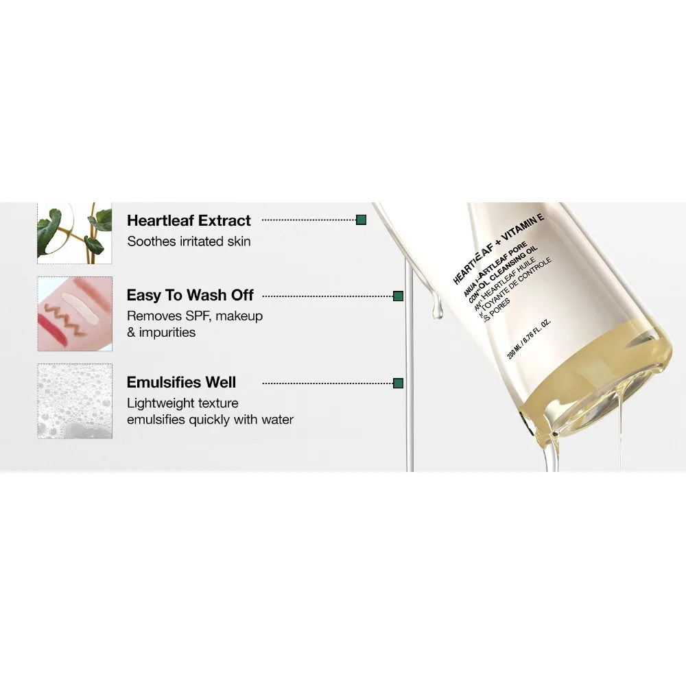 Anua Heartleaf Pore Control Cleansing Oil Korean Cleanser 200ml