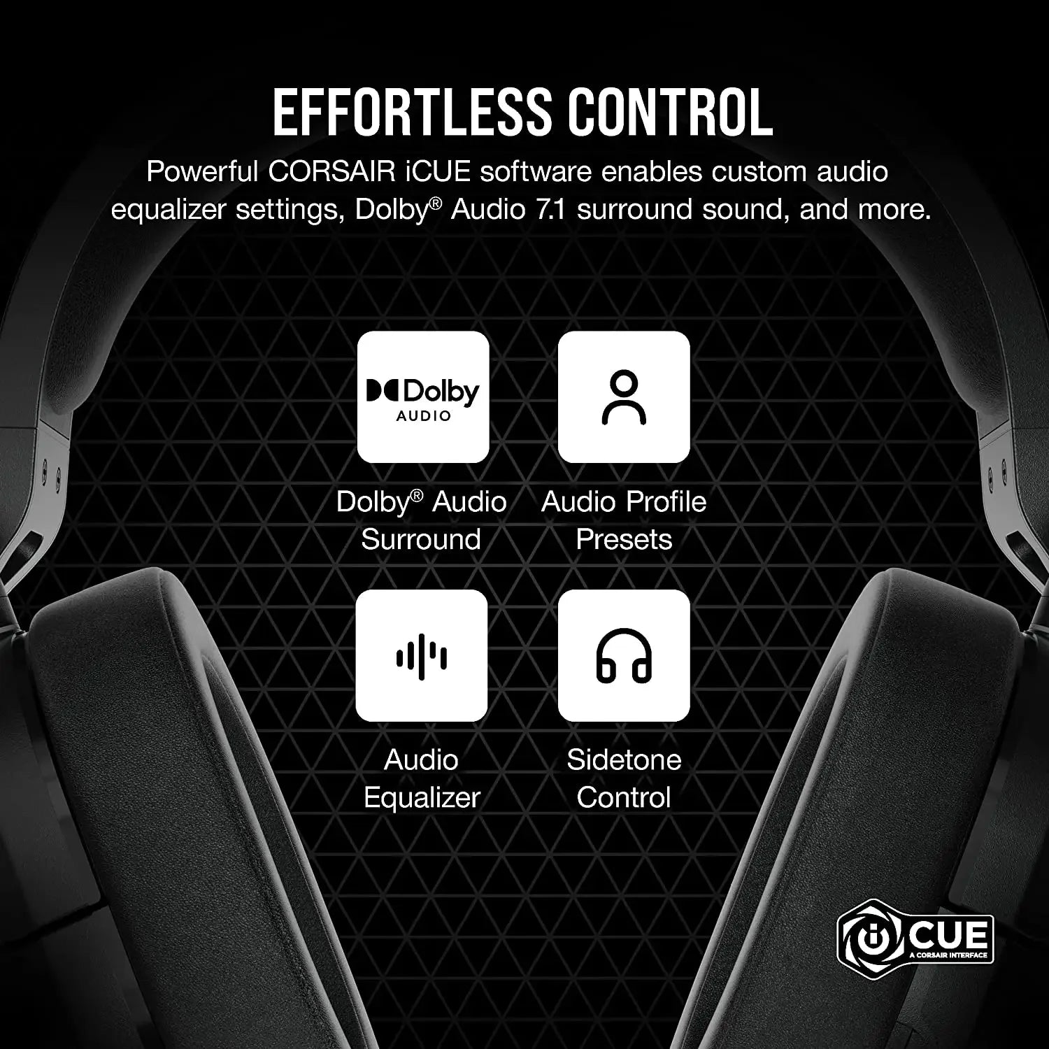 Corsair HS55 Surround Gaming Headset (Leatherette Memory Foam Ear Pads, Dolby Audio 7.1 Surround Sound on PC and Mac
