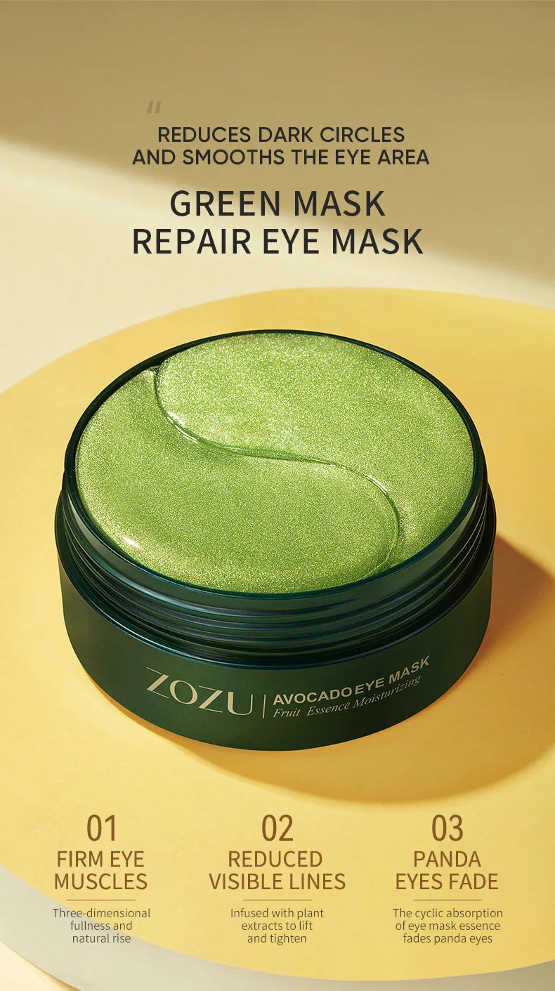 60pcs/120pcs Avocado Golden Collagen Eye Mask Anti Dark Circles